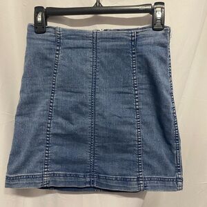 Free People Blue Denim Mini Skirt